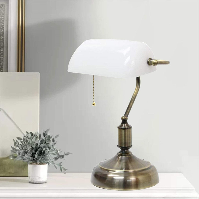 PEDIA Glass Bankers Lamp Shade Replacement Cover Or Banker''s Desk Lamp